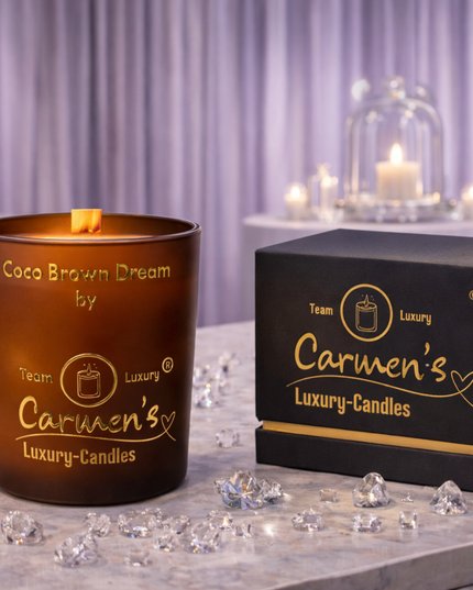 Coco Brown Dream – Handcrafted Coconut Wax Candle with Coconut Bay Fragrance in Luxury Glass