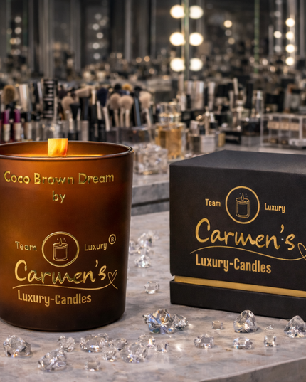 Coco Brown Dream – Handcrafted Coconut Wax Candle with Coconut Bay Fragrance in Luxury Glass