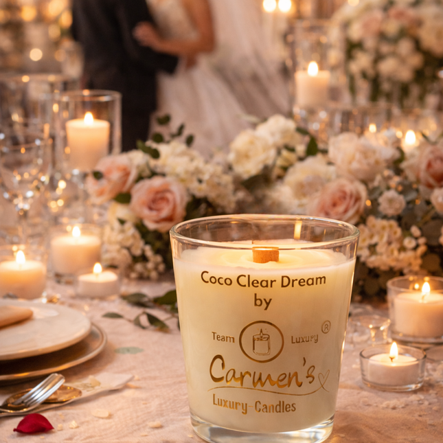 Coco Clear Dream – Handgefertigte Kokoswachs Kerze mit Coconut Bay Duft im Klarglas (ohne Box)