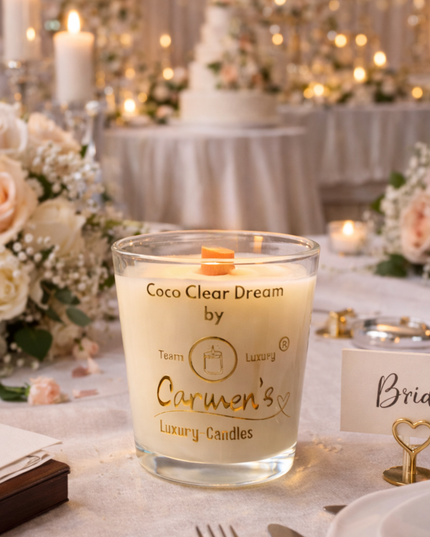 Coco Clear Dream – Handcrafted Coconut Wax Candle with Coconut Bay Fragrance in Clear Glass (without box)
