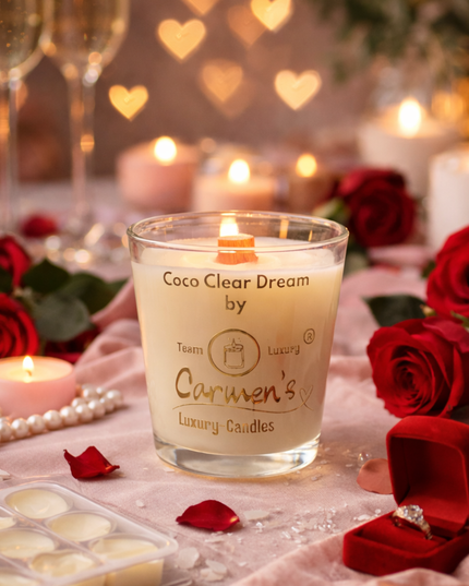 Coco Clear Dream – Handcrafted Coconut Wax Candle with Coconut Bay Fragrance in Clear Glass (without box)