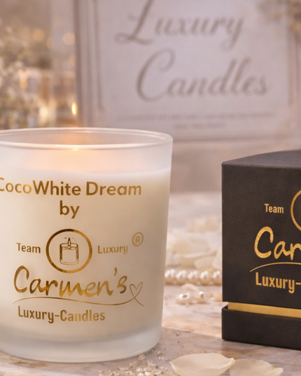 Coco White Dream – Handcrafted Coconut Wax Candle with Coconut Bay Fragrance in Luxury Glass