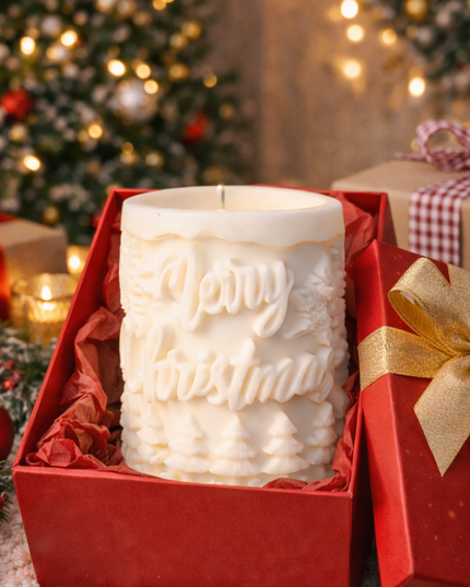 Christmas Relief – Handcrafted Candle / Handmade Candle / Bougie artisanale / Lumânare artizanală / Vela artesanal