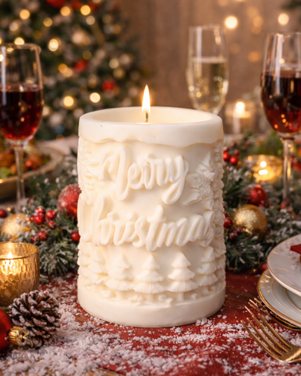 Christmas Relief – Handcrafted Candle / Handmade Candle / Bougie artisanale / Lumânare artizanală / Vela artesanal