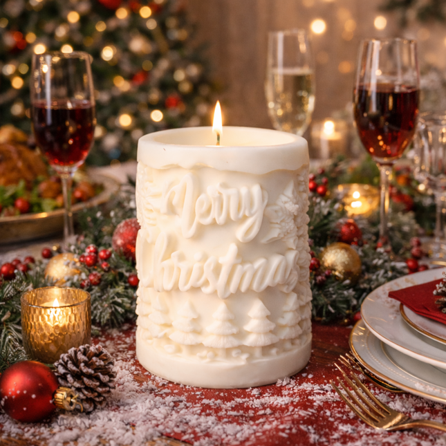 Christmas Relief – Handgefertigte Kerze / Handmade Candle / Bougie artisanale / Lumânare artizanală / Vela artesanal