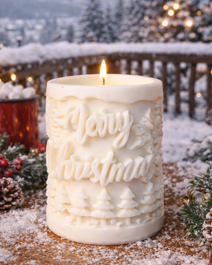 Christmas Relief – Handcrafted Candle / Handmade Candle / Bougie artisanale / Lumânare artizanală / Vela artesanal