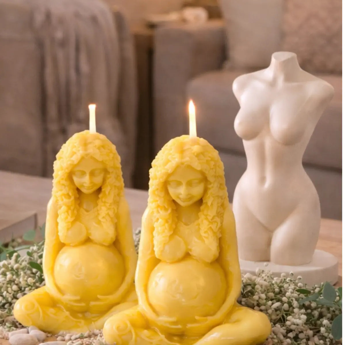 Sojawachs Duftkerze Erdmutter mit Vanilleduft Frauenfigur dekorative Aromakerze online kaufen