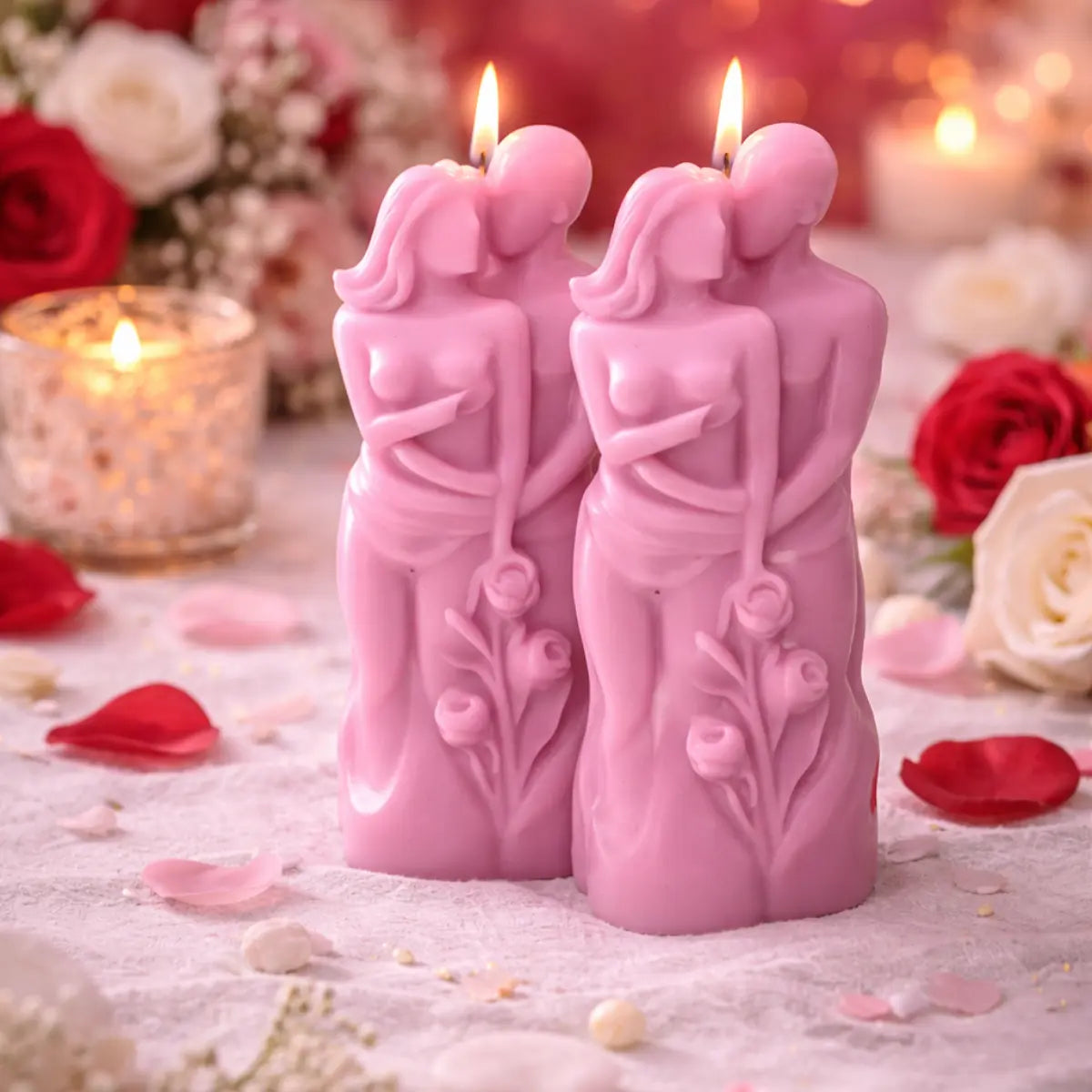 Eternal Embrace 2er Set Sojawachs Duftkerzen mit Vanilleduft romantische Deko Kerzen online kaufen
