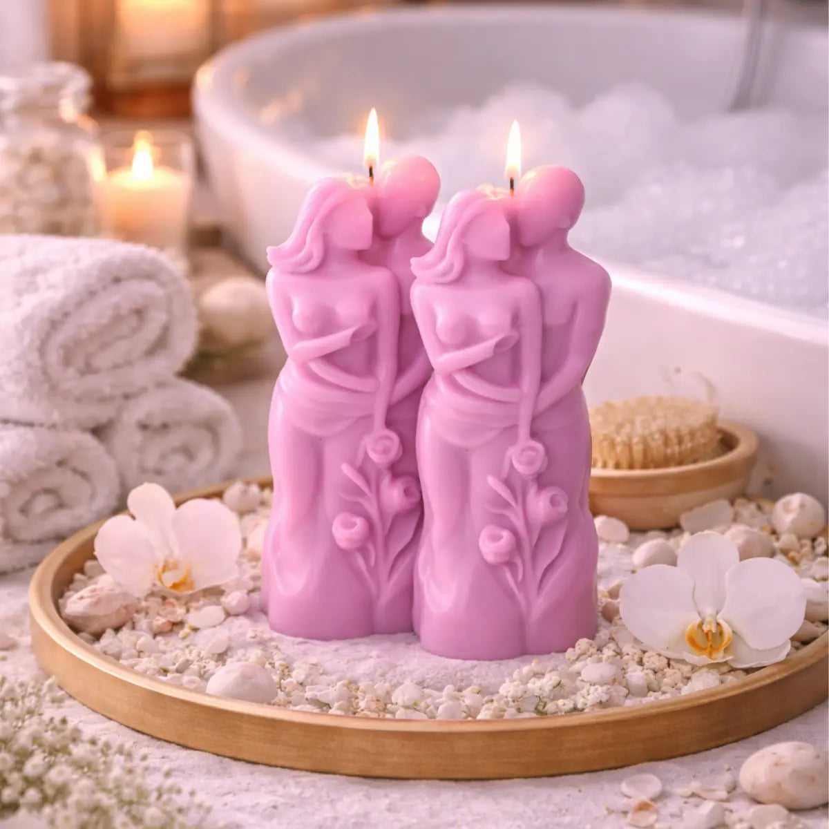 Eternal Embrace 2er Set Sojawachs Duftkerzen mit Vanilleduft romantische Paar Kerzen online kaufen