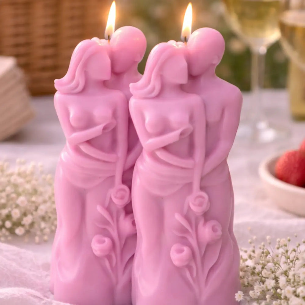 Eternal Embrace 2er Set Sojawachs Duftkerzen mit Vanilleduft Liebespaar Deko Kerzen online kaufen