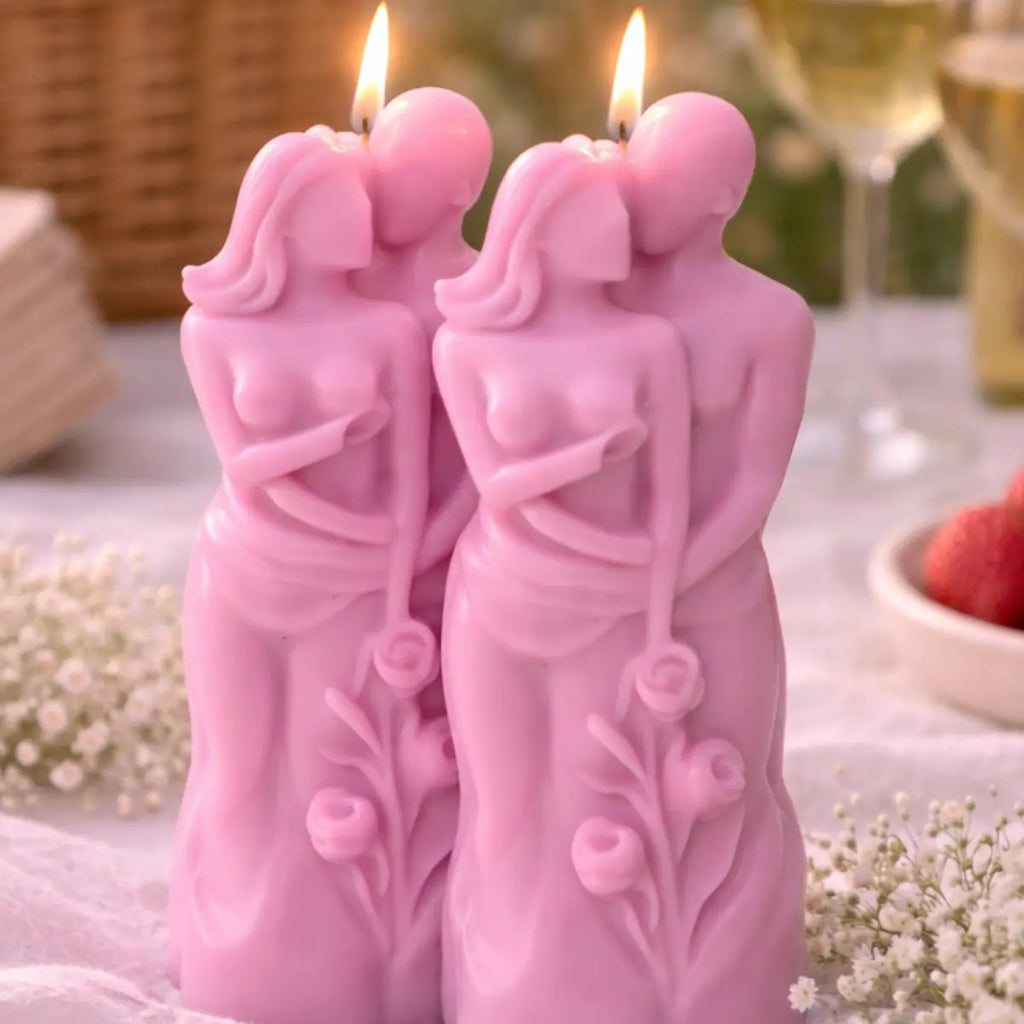 Eternal Embrace 2er Set Sojawachs Duftkerzen mit Vanilleduft Liebespaar Deko Kerzen online kaufen