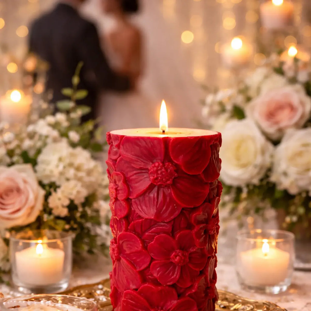 Sojawachs Duftkerze Floral Dream mit Vanilleduft im Blumen Design Aromakerze online kaufen