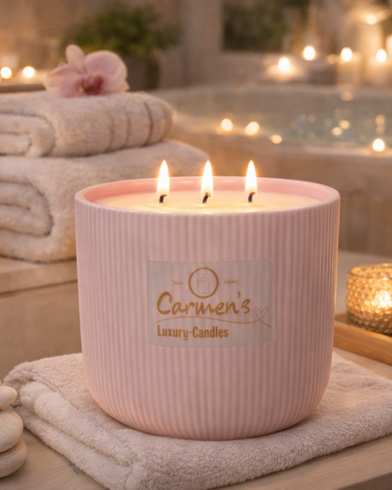 Luxurious Coconut Wax Scented Candle in a Ceramic Jar – Handcrafted Candle / Handmade Candle / Bougie artisanale / Lumânare artizanala