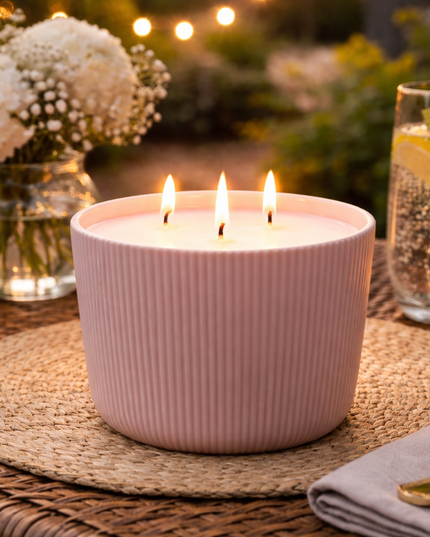 Luxurious Coconut Wax Scented Candle in a Ceramic Jar – Handcrafted Candle / Handmade Candle / Bougie artisanale / Lumânare artizanala