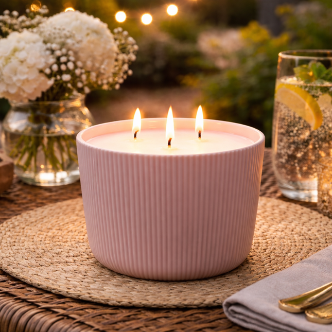 Luxurious Coconut Wax Scented Candle in a Ceramic Jar – Handgefertigte Kerze / Handmade Candle / Bougie artisanale / Lumânare artizanala