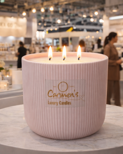 Luxurious Coconut Wax Scented Candle in a Ceramic Jar – Handcrafted Candle / Handmade Candle / Bougie artisanale / Lumânare artizanala