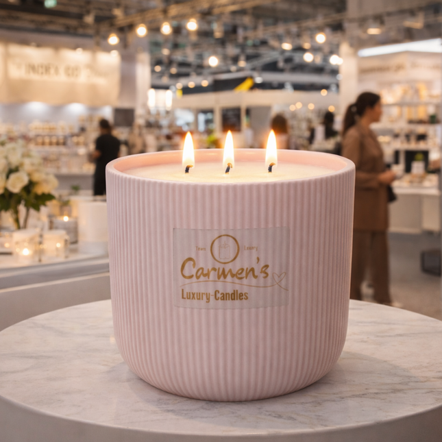 Luxurious Coconut Wax Scented Candle in a Ceramic Jar – Handgefertigte Kerze / Handmade Candle / Bougie artisanale / Lumânare artizanala