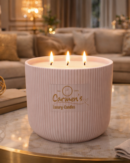 Luxurious Coconut Wax Scented Candle in a Ceramic Jar – Handcrafted Candle / Handmade Candle / Bougie artisanale / Lumânare artizanala