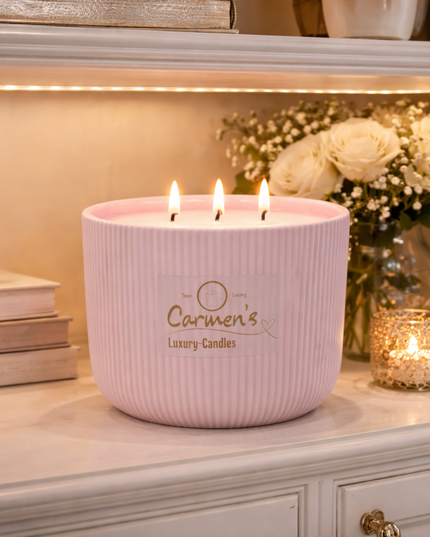 Luxurious Coconut Wax Scented Candle in a Ceramic Jar – Handcrafted Candle / Handmade Candle / Bougie artisanale / Lumânare artizanala