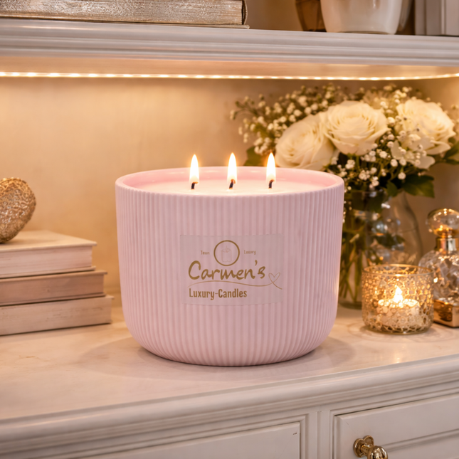 Luxurious Coconut Wax Scented Candle in a Ceramic Jar – Handgefertigte Kerze / Handmade Candle / Bougie artisanale / Lumânare artizanala