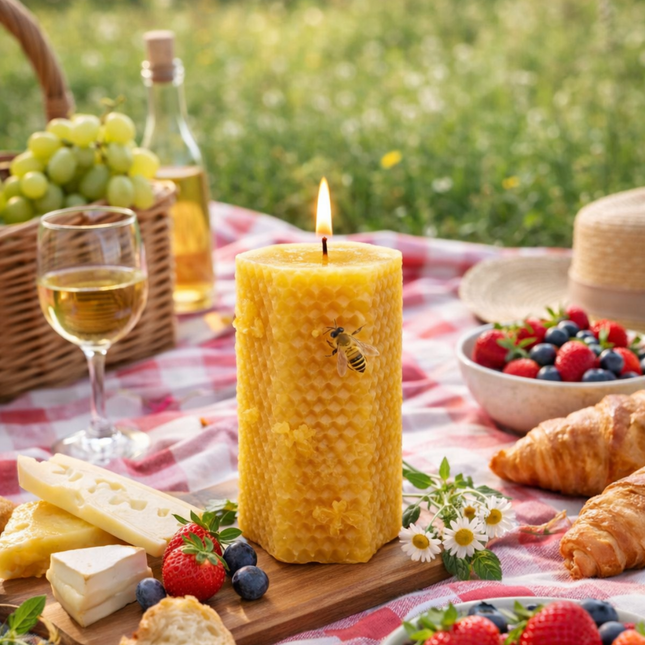 Honeycomb Glow 2er SET  – Handgefertigte Kerze aus natürlichem Bienenwachs