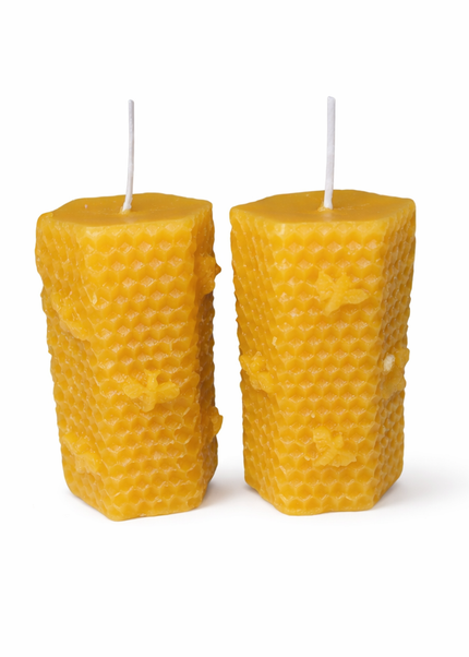 Honeycomb Glow Set of 2 – Handcrafted Candle from Natural Beeswax