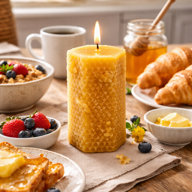 Honeycomb Glow 2er SET  – Handgefertigte Kerze aus natürlichem Bienenwachs