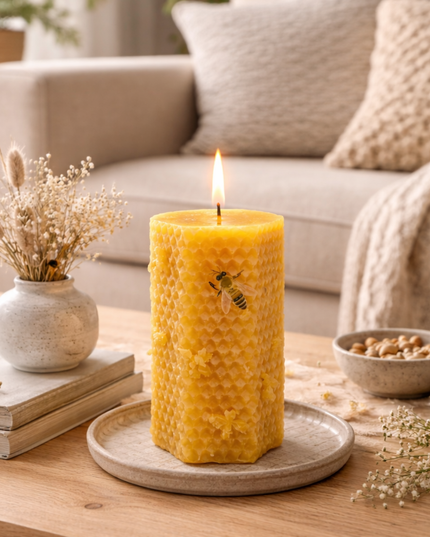 Honeycomb Glow Set of 2 – Handcrafted Candle from Natural Beeswax
