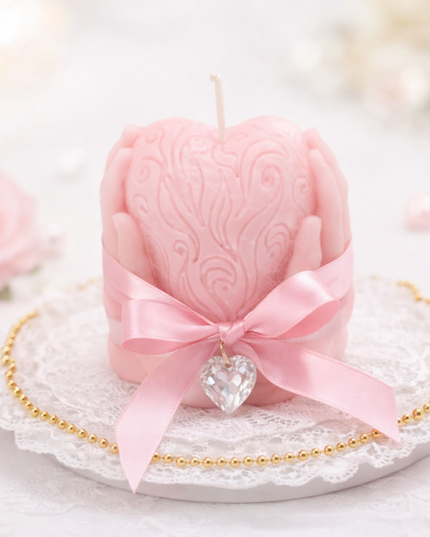 Hands Holding Heart design – Handcrafted candle / Handmade candle / Bougie artisanale / Lumânare artizanală / Vela artesanal
