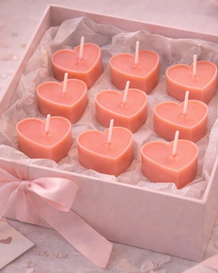Love Heart Design Set of 10 – Handcrafted Candle / Handmade Candle / Bougie artisanale / Lumânare artizanală / Vela artesanal