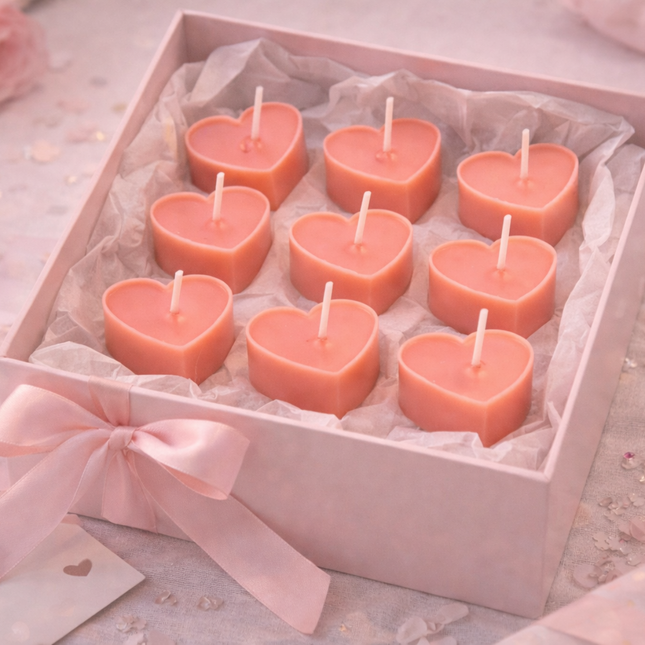 Love Heart Design 10er SET – Handgefertigte Kerze / Handmade Candle / Bougie artisanale / Lumânare artizanală / Vela artesanal