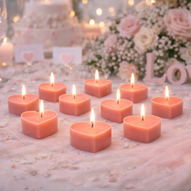 Love Heart Design 10er SET – Handgefertigte Kerze / Handmade Candle / Bougie artisanale / Lumânare artizanală / Vela artesanal