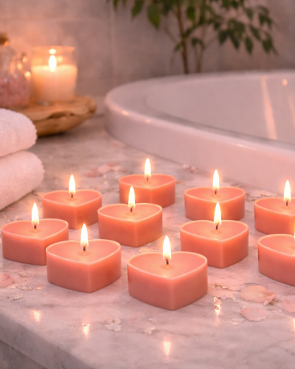 Love Heart Design Set of 10 – Handcrafted Candle / Handmade Candle / Bougie artisanale / Lumânare artizanală / Vela artesanal