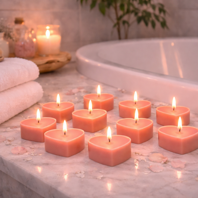 Love Heart Design 10er SET – Handgefertigte Kerze / Handmade Candle / Bougie artisanale / Lumânare artizanală / Vela artesanal