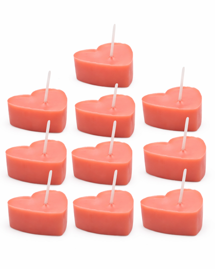 Love Heart Design Set of 10 – Handcrafted Candle / Handmade Candle / Bougie artisanale / Lumânare artizanală / Vela artesanal