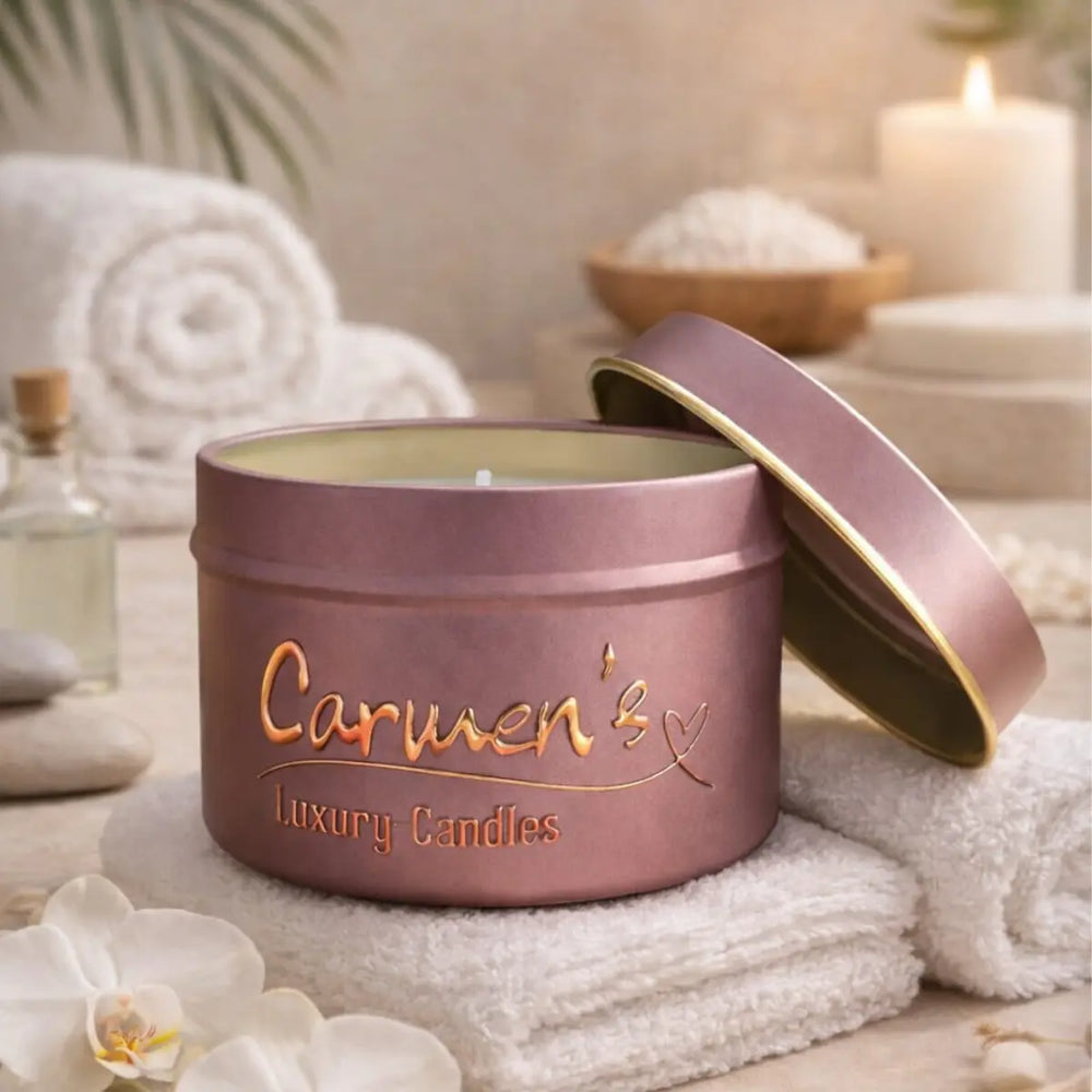 Luxus Duftkerze aus Kokoswachs mit Cocosduft in Metaldose mit Deckel hochwertige Duftkerze online kaufen