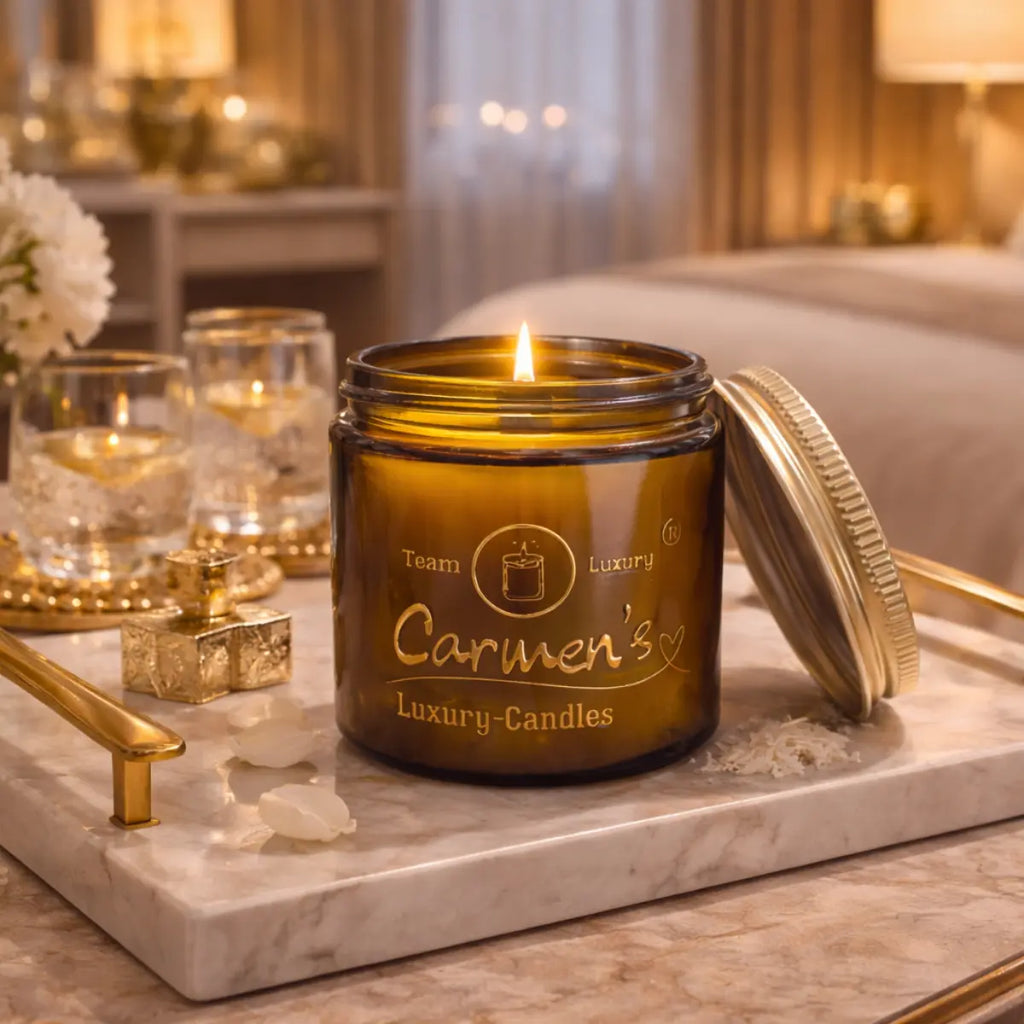 Kokoswachs Duftkerze mit Cocosduft im braunen Glas mit Schraubdeckel Luxus Aromakerze online kaufen