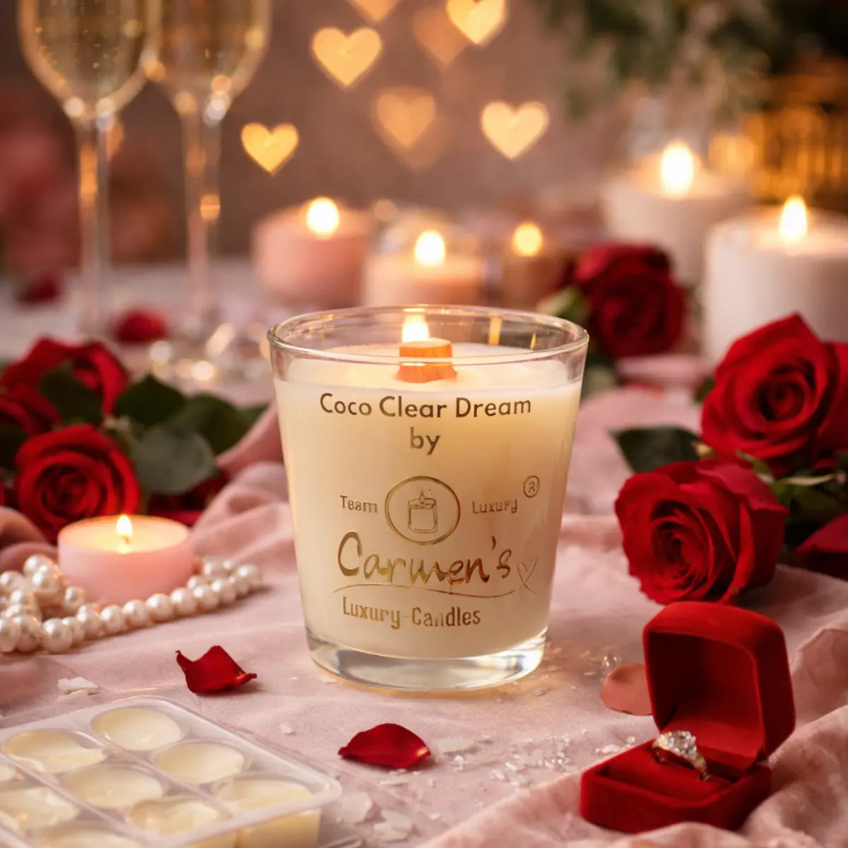 Kokoswachs Duftkerze mit Cocosduft im klaren Glas Premium Aromakerze online kaufen