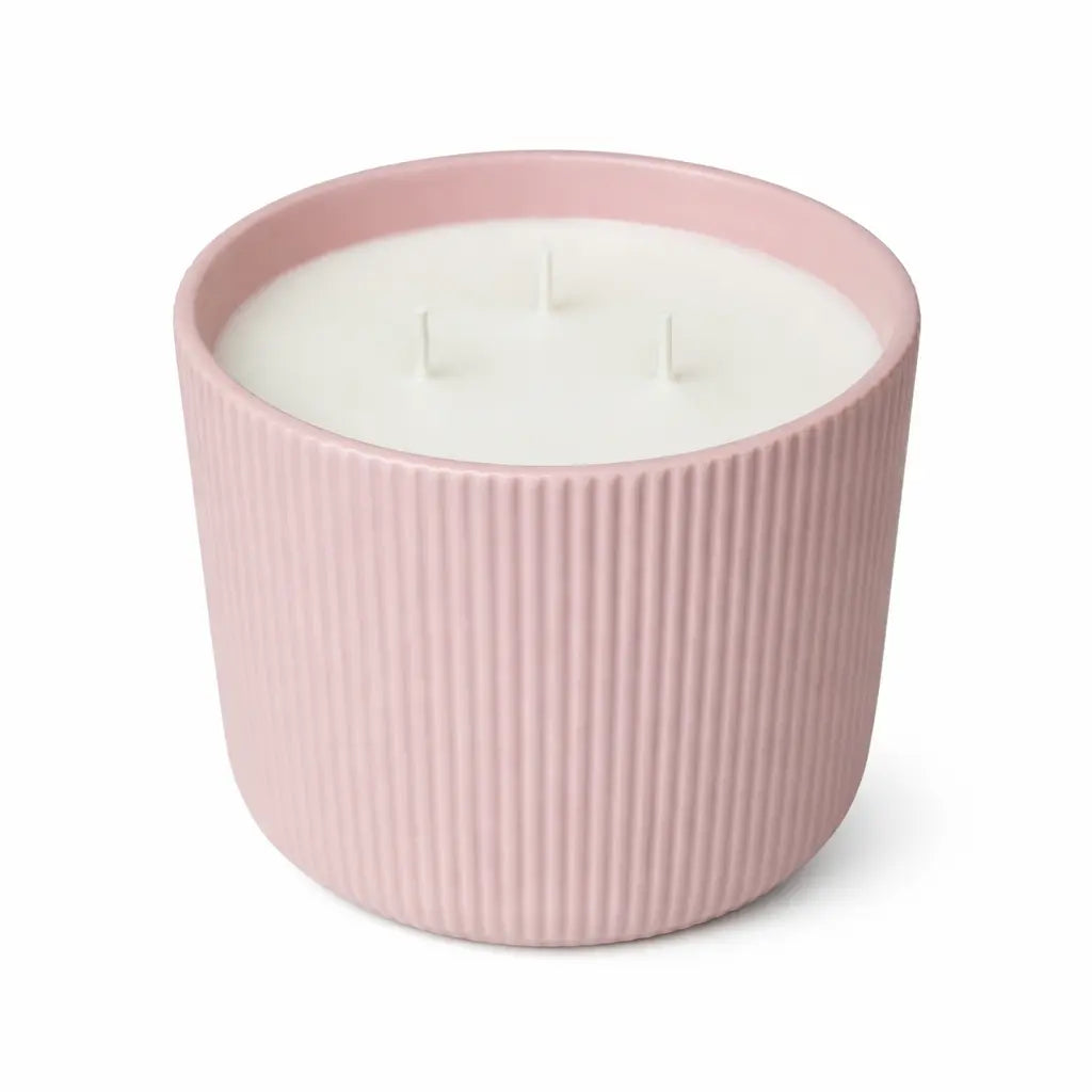 Kokoswachs Duftkerze mit Cocosduft im rosa Keramiktopf Premium Aromakerze online kaufen