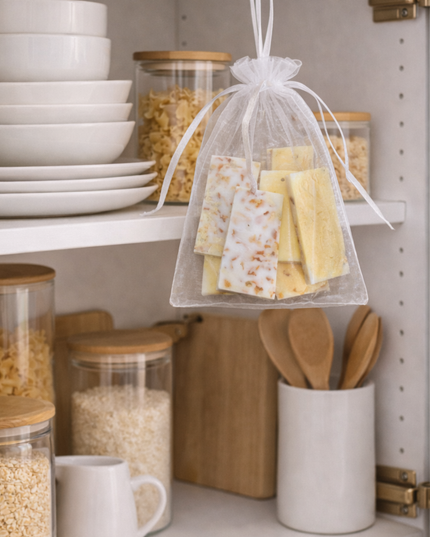 Natural scented wax tablets set of 6 – Organic soy wax with orange peel