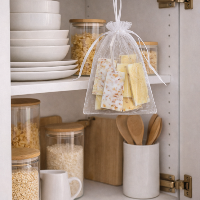 Natürliche Duftplättchen 6er SET – Bio-Sojawachs mit Zitronenschale