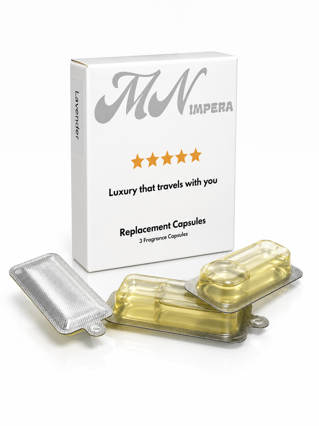 MN IMPERA Luxury Car Diffuser – Lavandel Replacement Capsules (3 x 3 ml)