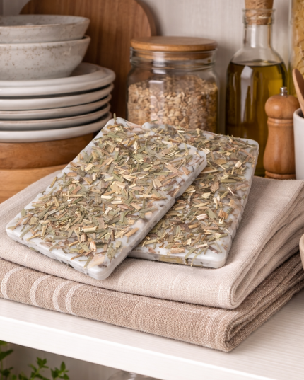 Natural Scented Tablets 2-Piece Set – Organic Soy Wax with Lemongrass