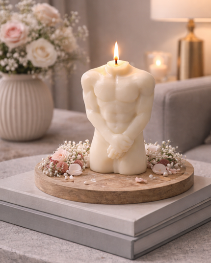 Man’s Torso 2-Piece Set – Handcrafted Candle / Handmade Candle / Bougie artisanale / Lumânare artizanală / Vela artesanal
