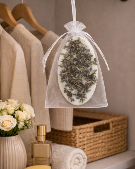 Natural scented wax tablets set of 2 – Organic soy wax with mint leaves