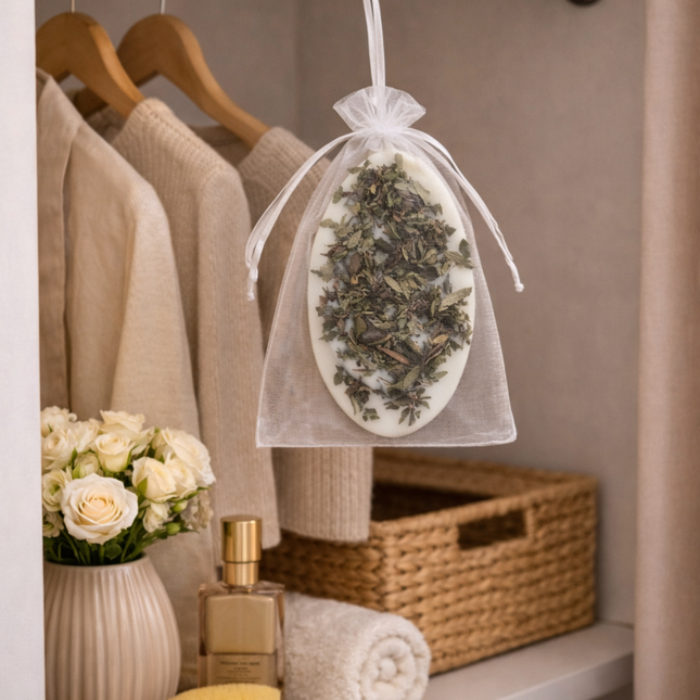 Natürliche Duftplättchen 2er SET – Bio-Sojawachs mit Minzblättern