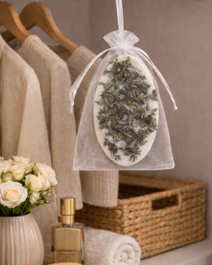 Natural scented wax tablets set of 2 – Organic soy wax with mint leaves