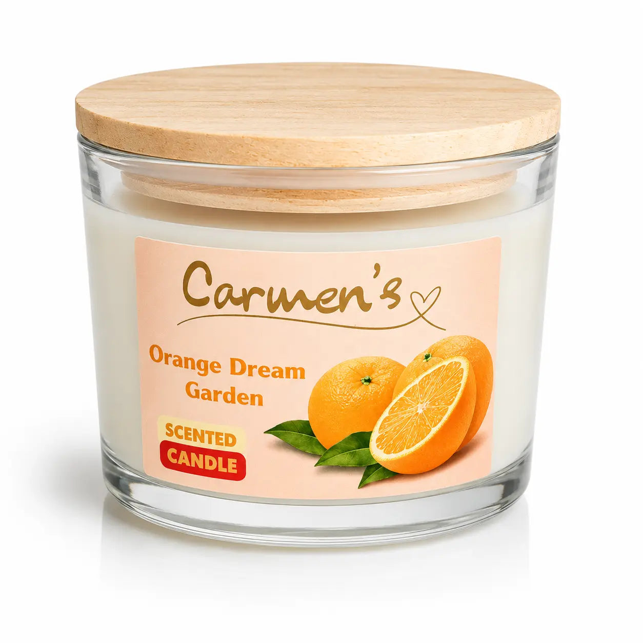 Carmen’s Orange Dream Garden – Luxus Soja-Duftkerze mit Holzdocht (ca. 840g)