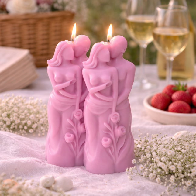 Eternal Embrace 2er SET – Handgefertigte Kerze / Handmade Candle / Bougie artisanale / Lumânare artizanală / Vela artesanal