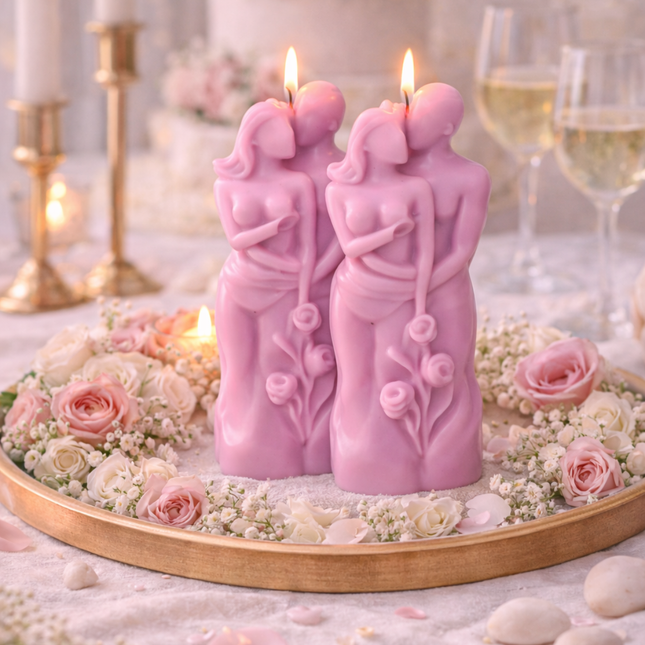 Eternal Embrace 2er SET – Handgefertigte Kerze / Handmade Candle / Bougie artisanale / Lumânare artizanală / Vela artesanal